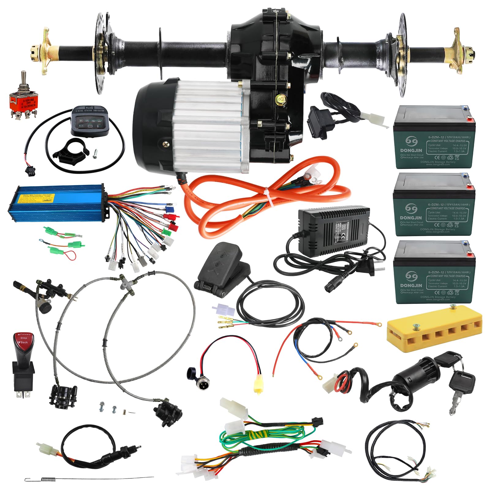 Amazon.com: YC Yier Go Kart - Kit de eje trasero de 36 V, 1000 W